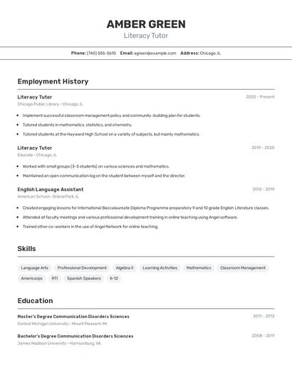 Resume example 2