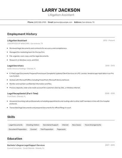 Resume example 2