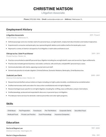 Resume example 2