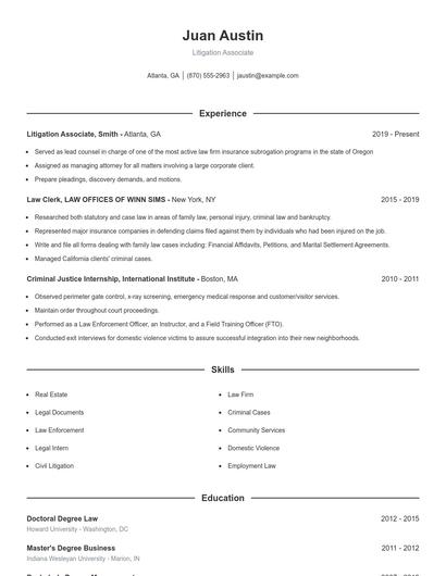 Resume example 1