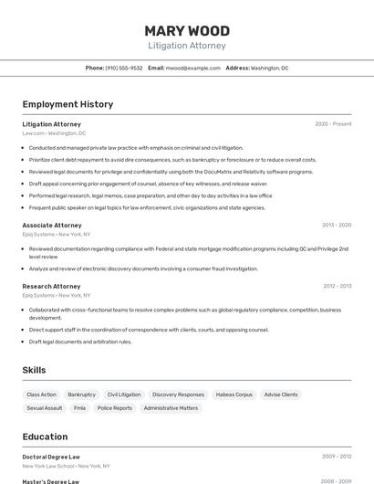 Resume example 2