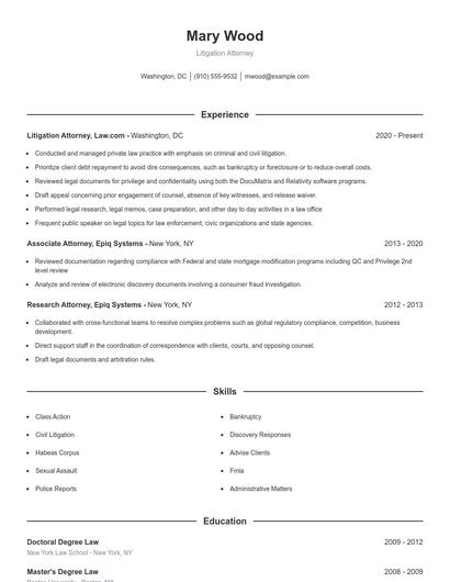 Resume example 1