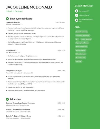 Resume example 5