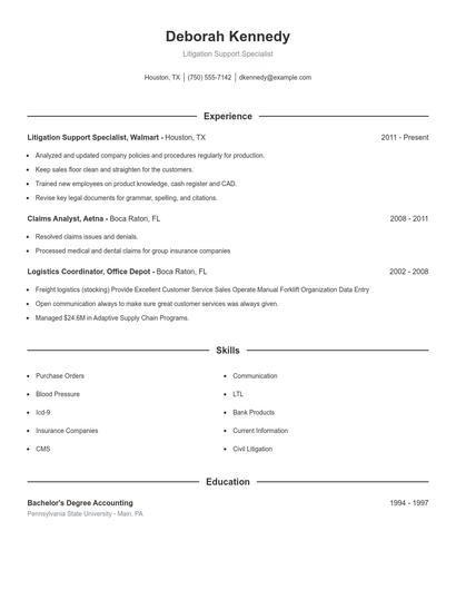 Resume example 1