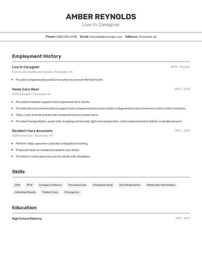Resume example 2