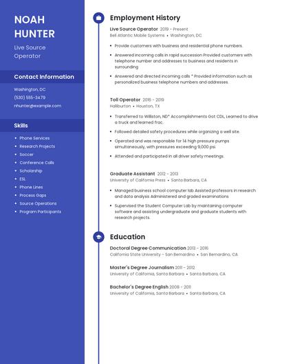Live Source Operator Resume