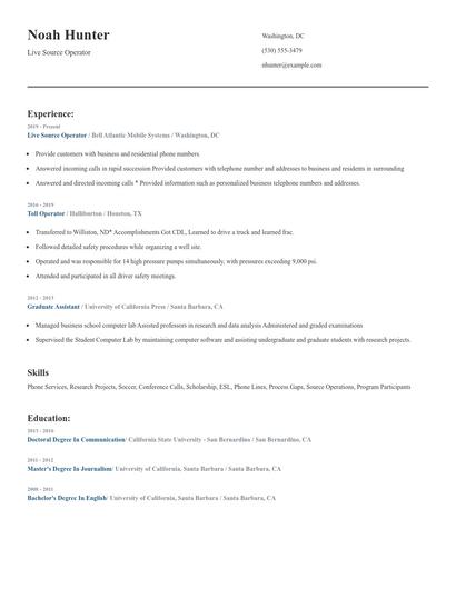 Live Source Operator Resume