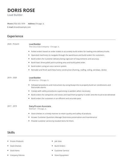 Load Builder Resume