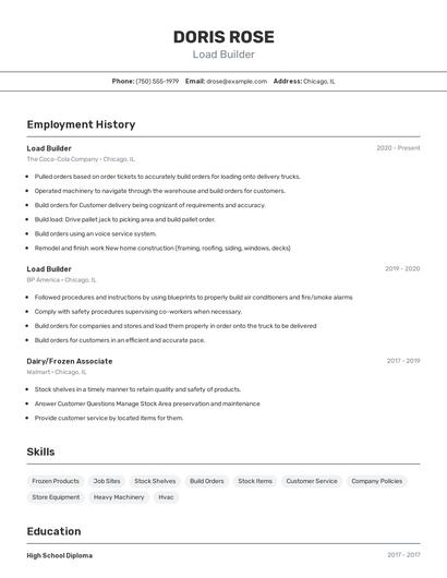 Load Builder Resume