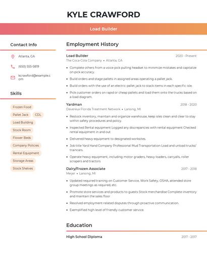 Load Builder Resume