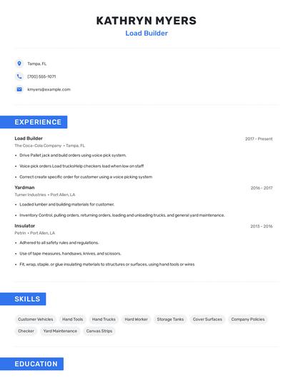 Load Builder Resume