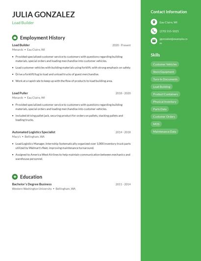 Load Builder Resume