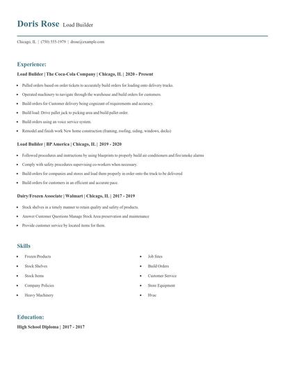 Load Builder Resume