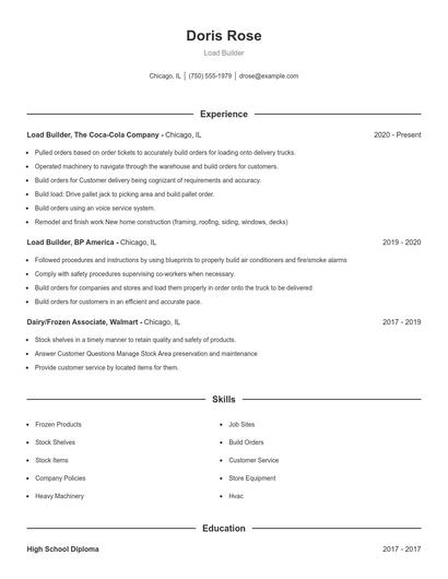 Load Builder Resume