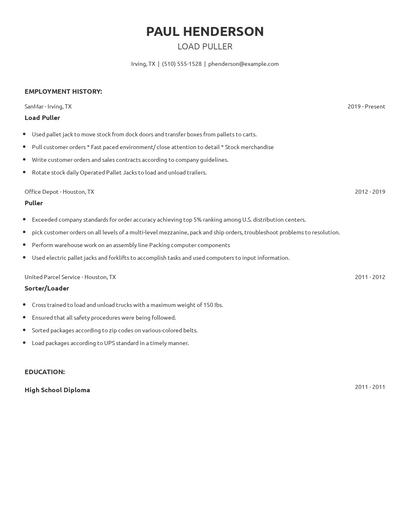 Load Puller Resume
