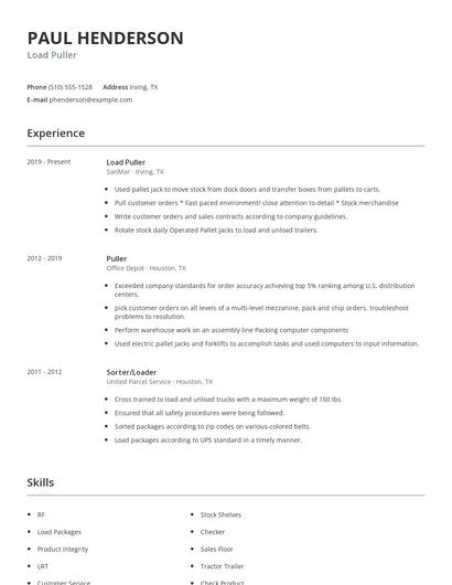 Load Puller Resume