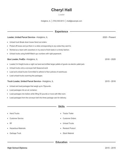 Resume example 1