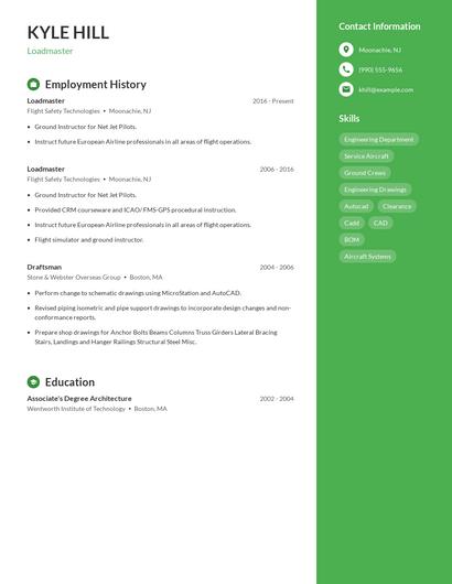 Loadmaster Resume