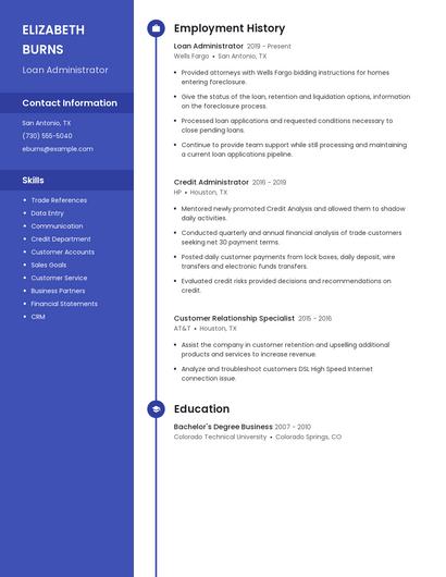 Loan Administrator Resume