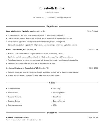 Resume example 1