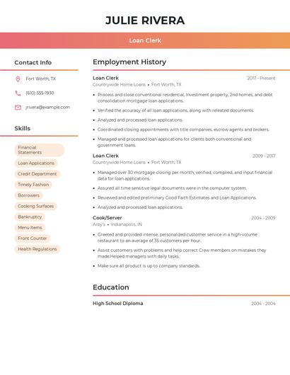Resume example 3