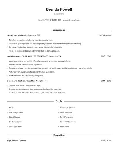 Resume example 1