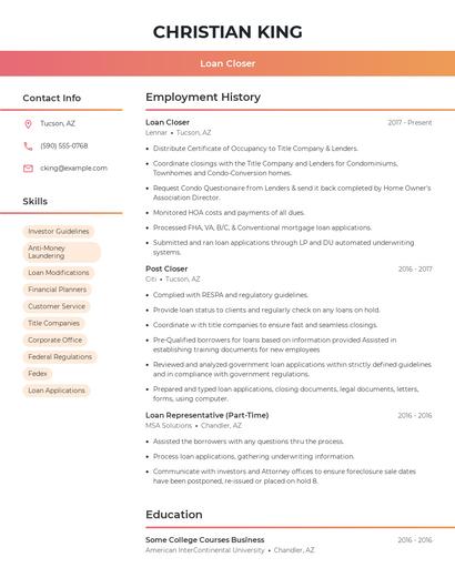 Resume example 3