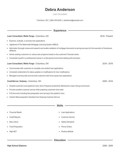 Resume example 1
