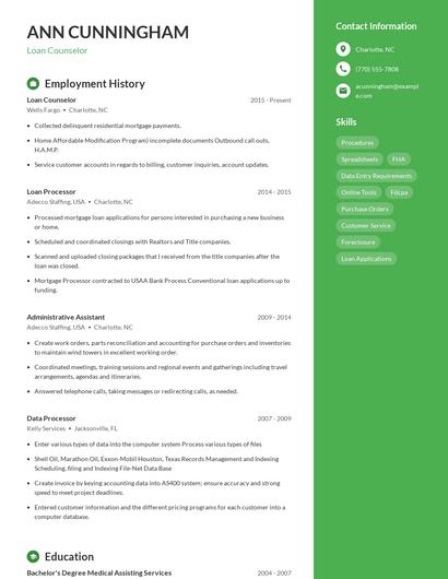 Resume example 5