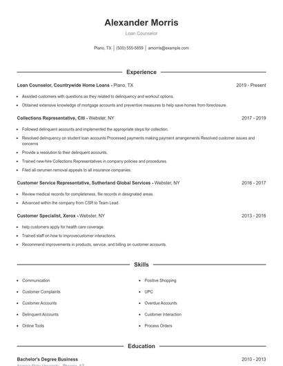 Resume example 1