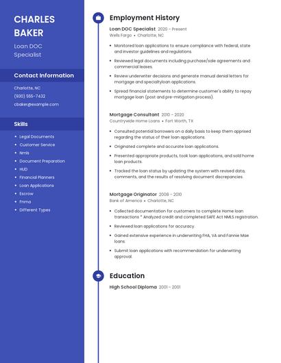 Loan DOC Specialist Resume