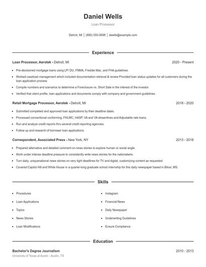 Resume example 1