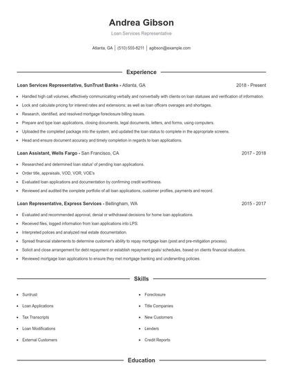 Resume example 1