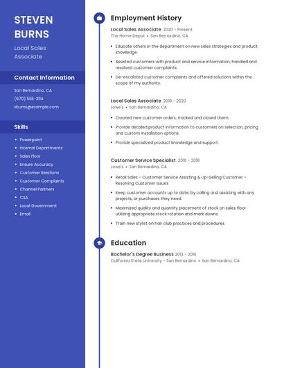Local Sales Associate Resume