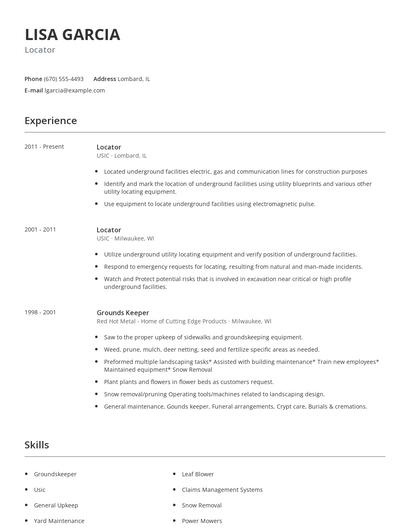 Locator Resume