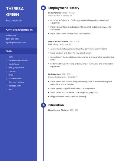 Lock Installer Resume