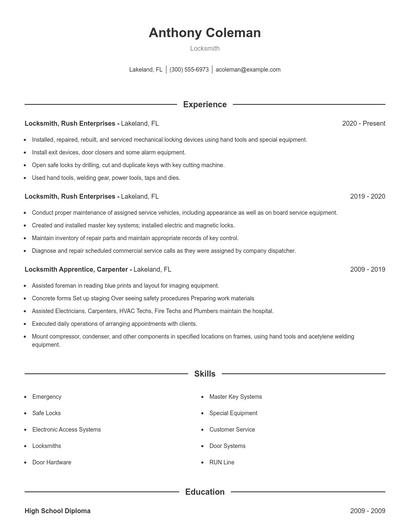 Resume example 1