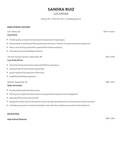 Log Driver Resume