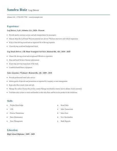 Log Driver Resume