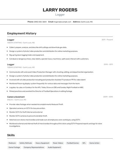 Logger Resume