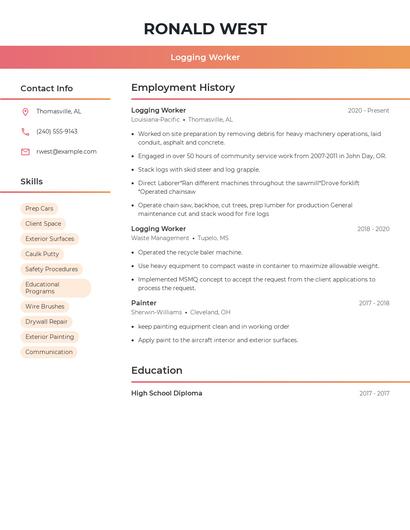 Logging Worker Resume