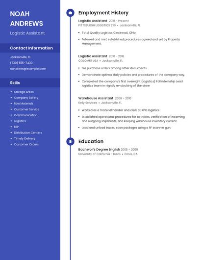 Logistic Assistant Resume