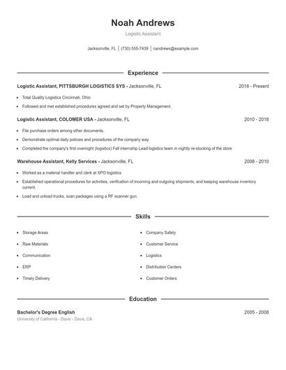Resume example 1