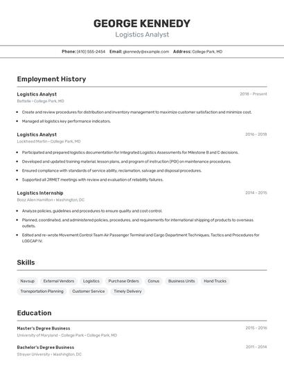 Resume example 2