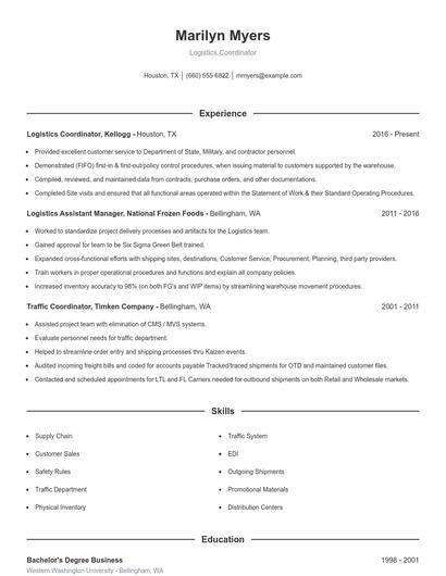 Resume example 1