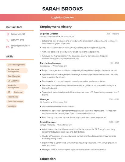 Resume example 3