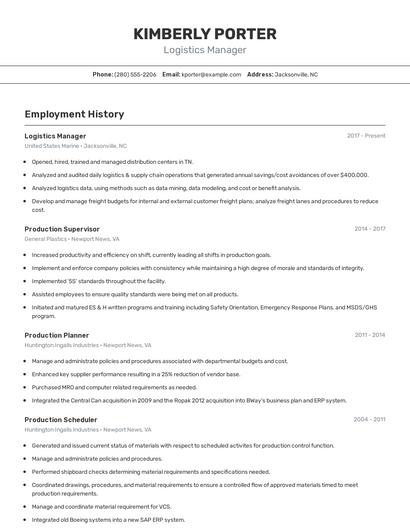 Resume example 2