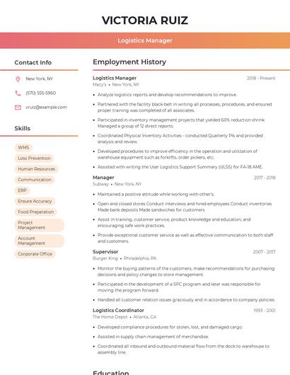 Resume example 3