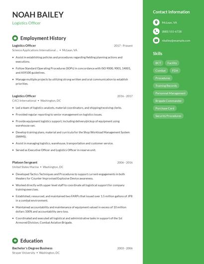 Resume example 5