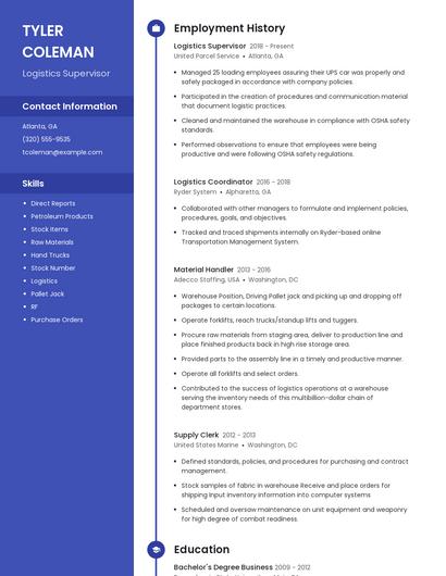 Resume example 5
